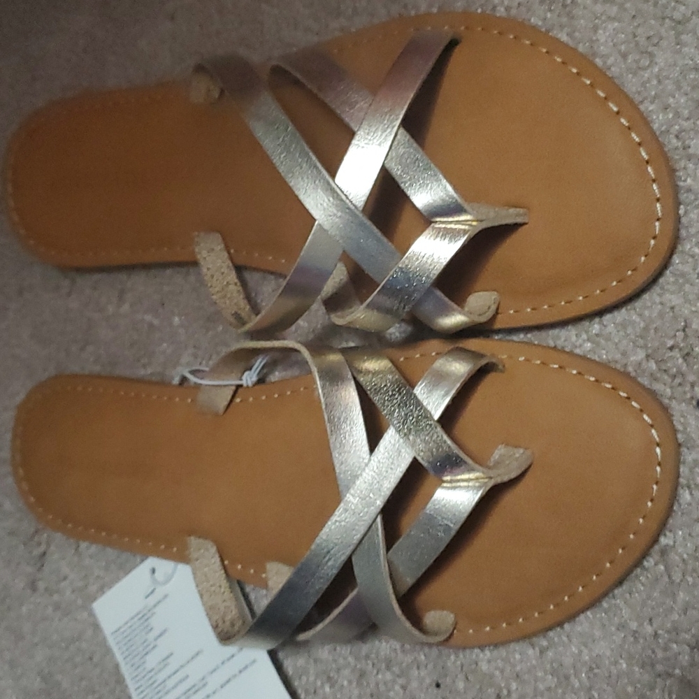 Gold Amazon Essentials Slide Flat Sandal